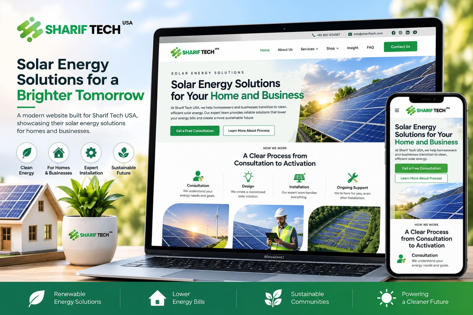 Sharif Tech USA Solar website